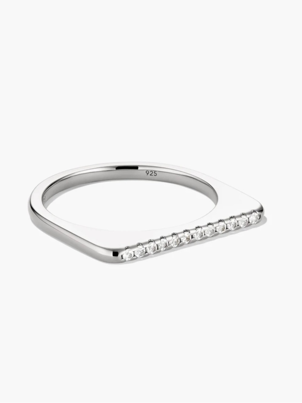 Mejuri Pavé Puzzle Stacking Ring Sterling Silver Sz 6 NWT